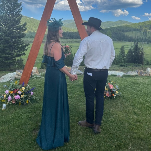 Lulus Moriah Emerald Green Satin Wrap Maxi Dress Emerald Green Medium - Picture 2 of 15